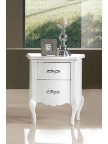 Comodino Bombato 2 Cassetti Piede Curvo Noce