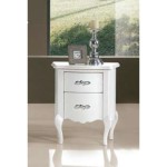 Comodino Bombato 2 Cassetti Piede Curvo Noce