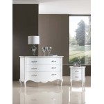 Comodino bombato 2 cassetti piede curvo