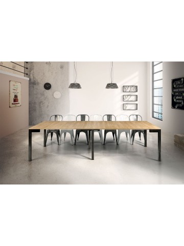 Consolle allungabile piano in legno rovere