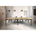 Consolle allungabile piano in legno rovere