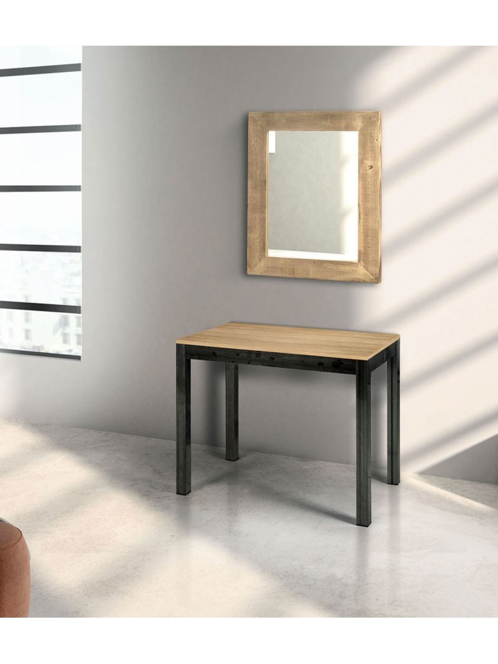 Consolle allungabile piano in legno rovere