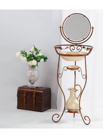 Porta catino decorato con foglie