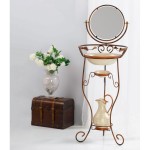 Toilette da Camera Portacatino Decorato con Foglie