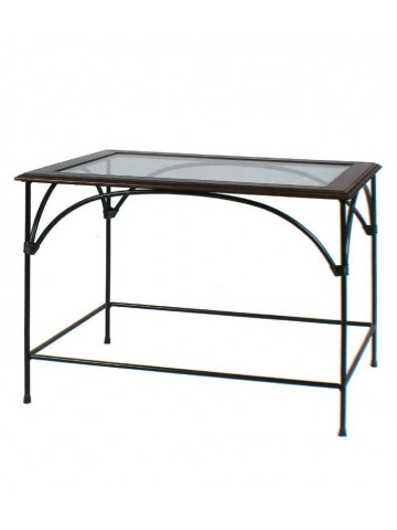 Tavolino da salotto rettangolare Country piano in vetro