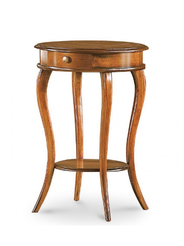 Tavolino rotondo laccato bianco opaco