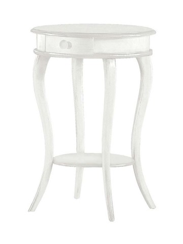 Tavolino da salotto rotondo in legno Bianco Opaco