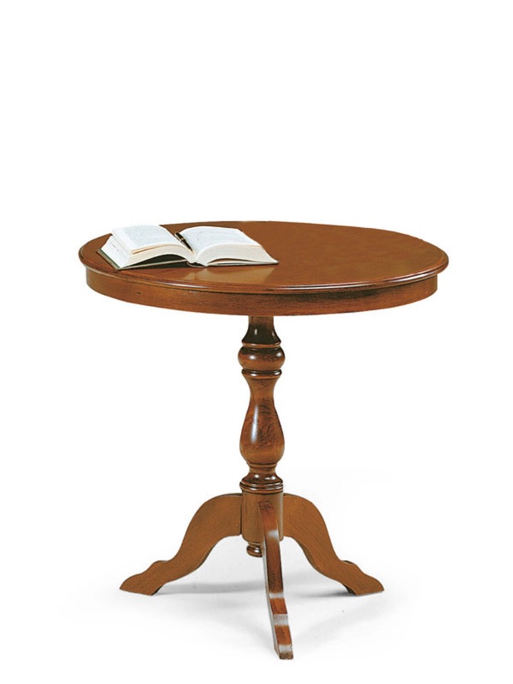 Tavolino in legno tondo da salotto