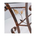 Tavolino da salotto Rettangolare Foglie in Ferro Battuto