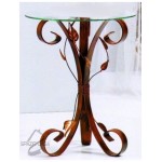 Tavolino da Salotto Tondo con Piano in Vetro