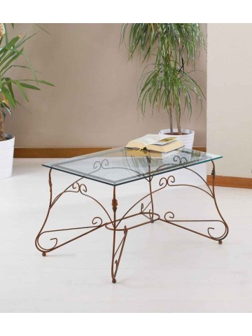 Tavolino rettangolare Ariel piano vetro