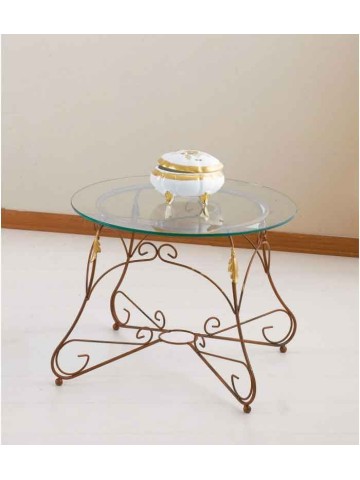 Tavolino tondo Ariel piano vetro