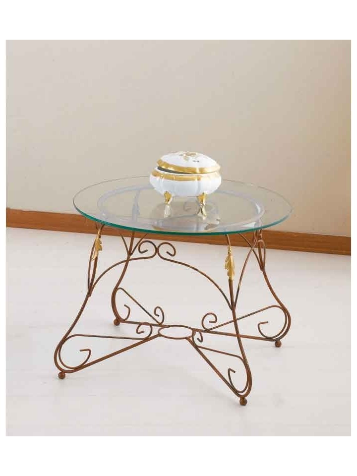 Tavolino Ariel tondo con piano in vetro