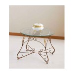 Tavolino Tondo da salotto  Piano Vetro Ariel