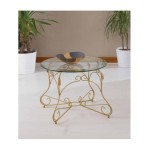 Tavolino Ariel tondo con piano in vetro