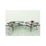 Tavolino da Salotto in Legno con Piedi in Ferro Battuto