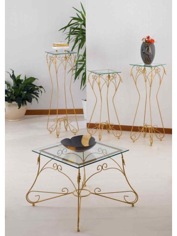 Tavolino Ariel con piano in vetro