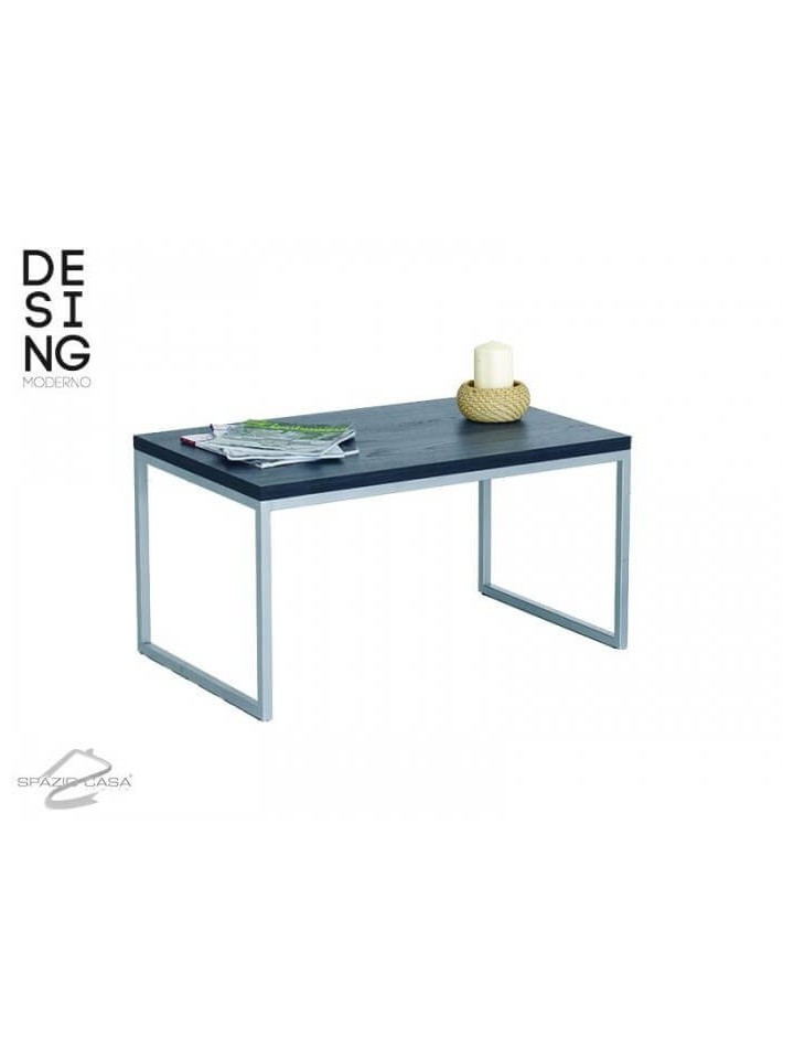 Tavolino da salotto in ferro con piano in legno 80