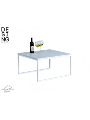 Tavolino da salotto in ferro con piano in legno 75