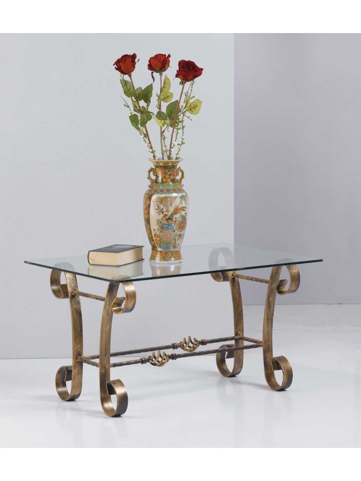 Tavolino Rettangolare da salotto in Ferro Battuto