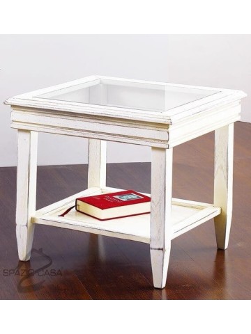 Tavolino con piano in vetro
