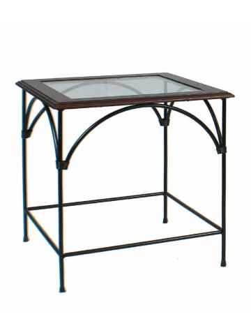 Tavolino da salotto quadrato Country piano in vetro