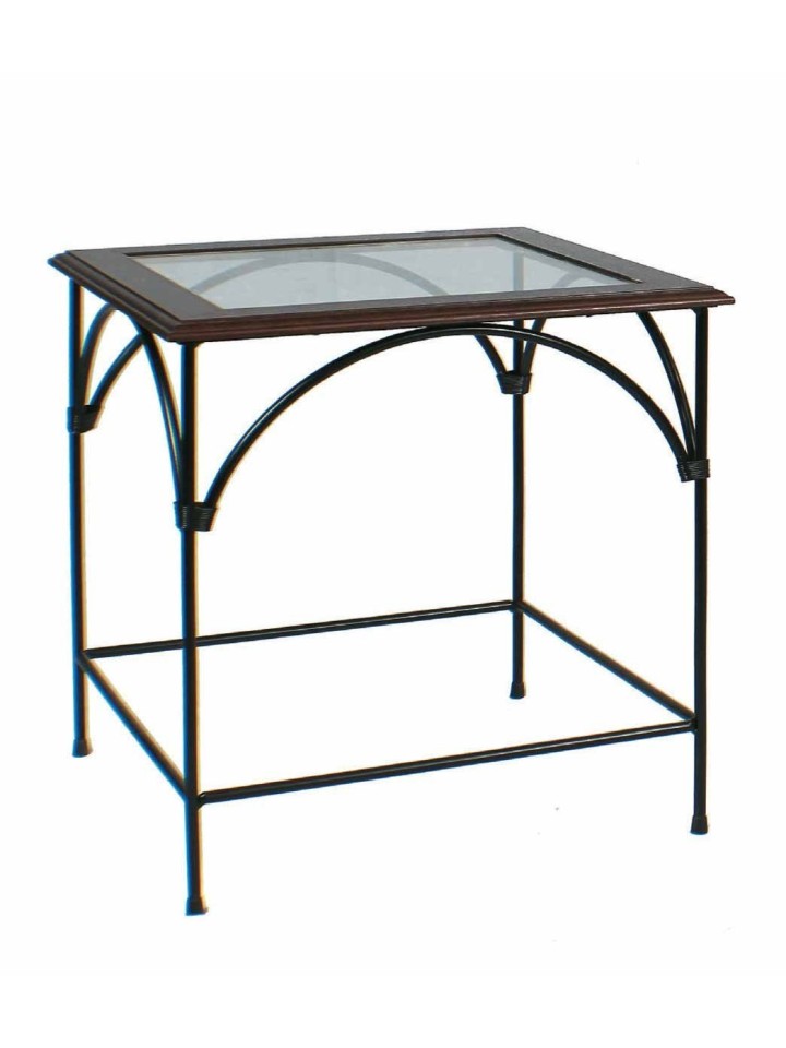 Tavolino quadrato da salotto  Country piano in vetro