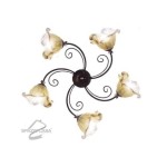 Plafoniera Riccio in ferro battuto 3 o 5 Luci