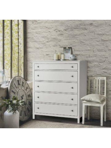 Cassettiera in legno a 5 cassetti