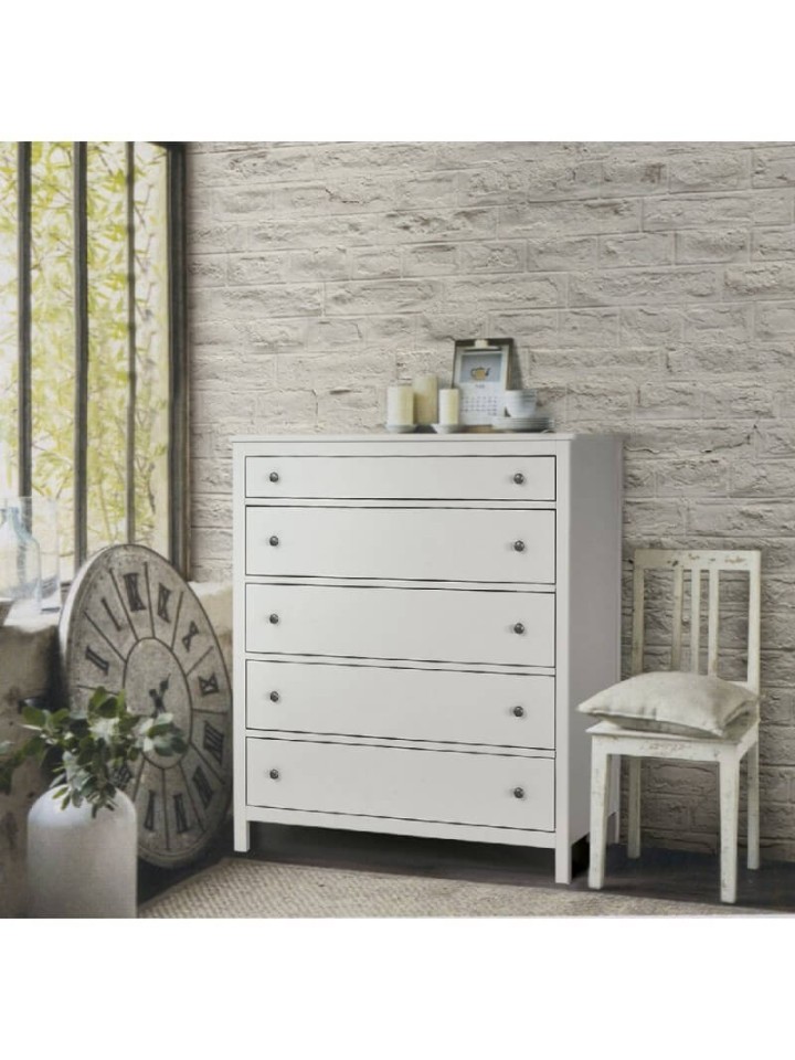 Cassettiera in legno a 5 cassetti