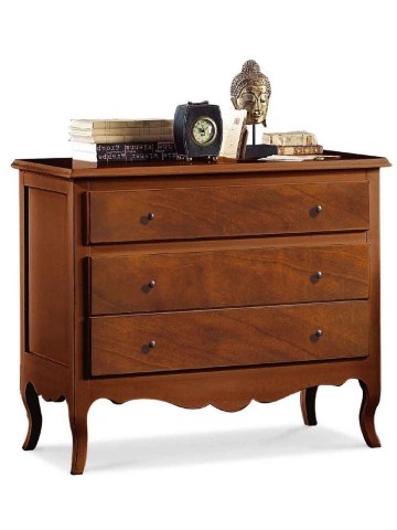 Comò classico in legno a 3 cassetti