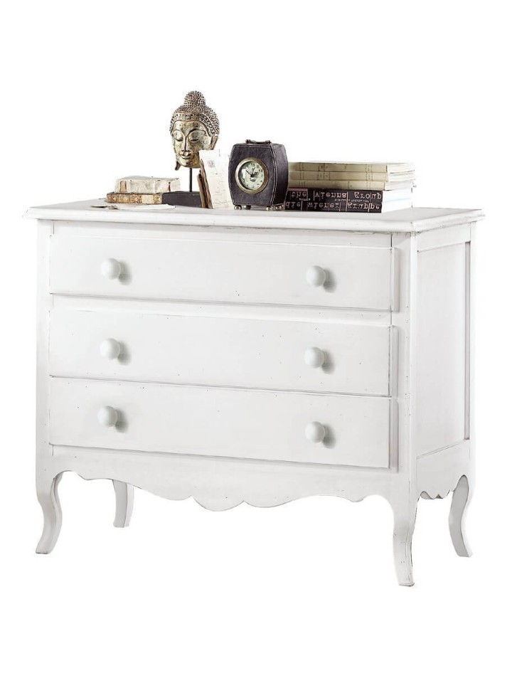 Comò classico in legno a 3 cassetti