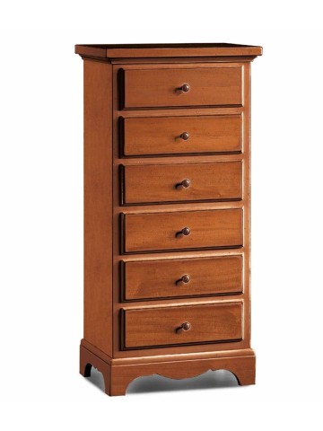Cassettiera piccola in legno 6 cassetti