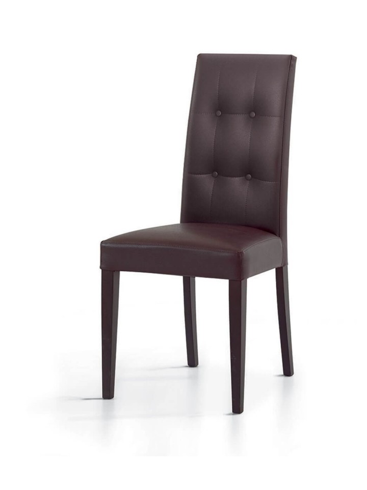 Sedia moderna imbottita in ecopelle effetto capitonné
