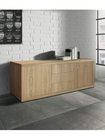 Credenza Moderna rovere 2 ante 3 cassetti