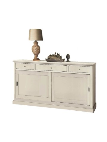Credenza in legno con cassetti e ante scorrevoli