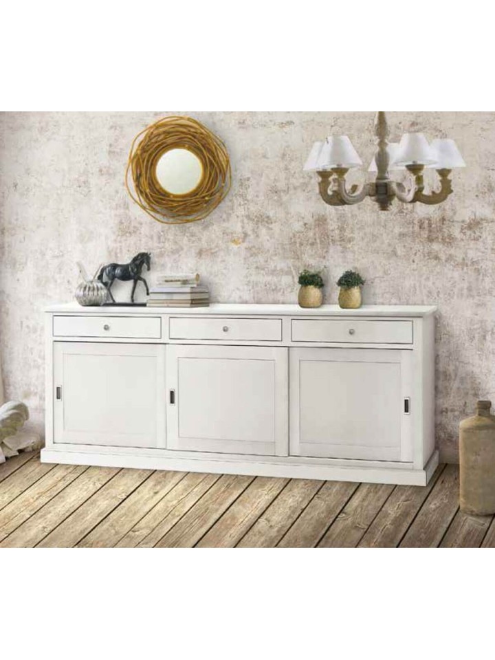 Credenza in legno 3 ante scorrevoli 3 cassetti