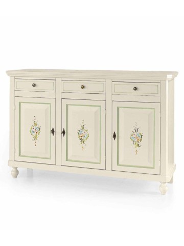 Credenza in legno arte povera 3 porte 3 cassetti