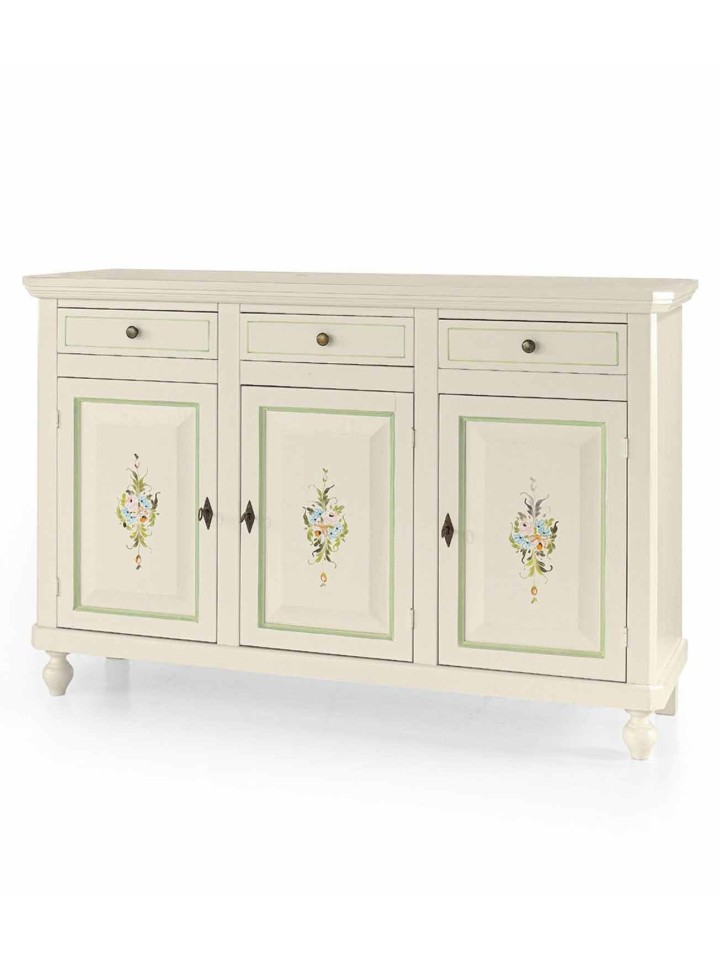 Credenza in legno arte povera 3 porte 3 cassetti