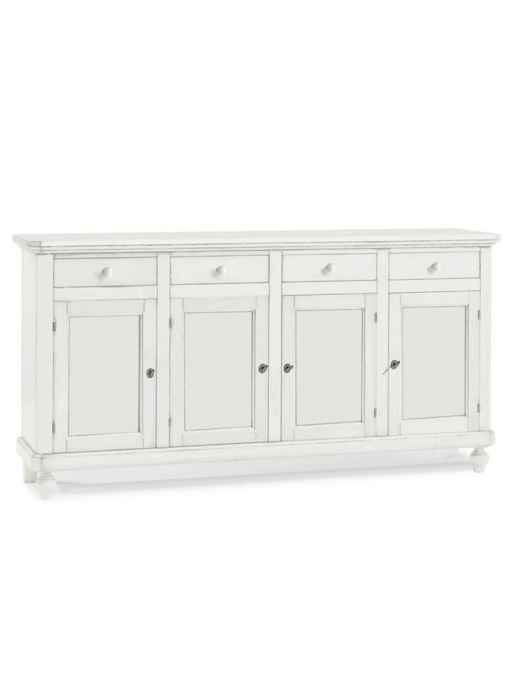 Credenza in legno arte povera 4 porte 4 cassetti  Noce