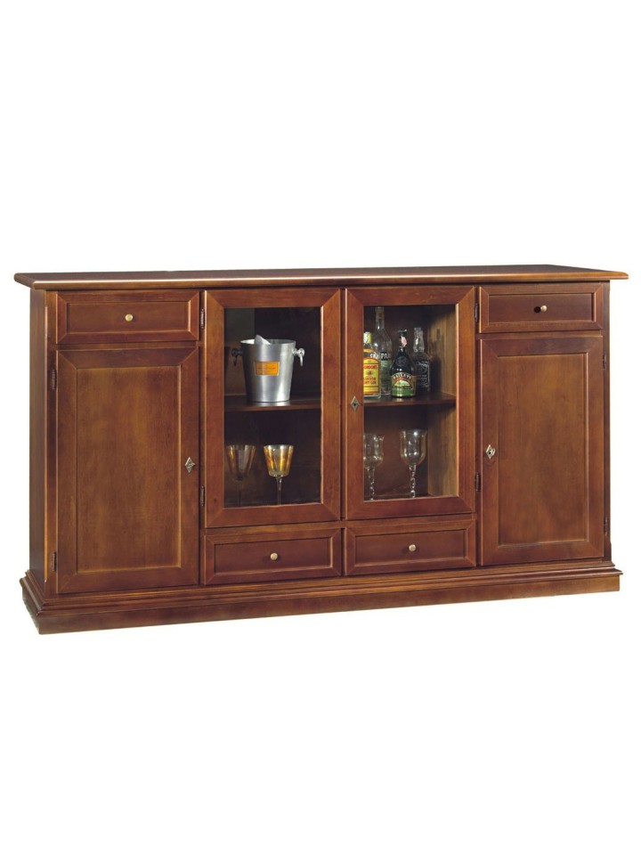 Credenza in legno arte povera 4 porte 4 cassetti