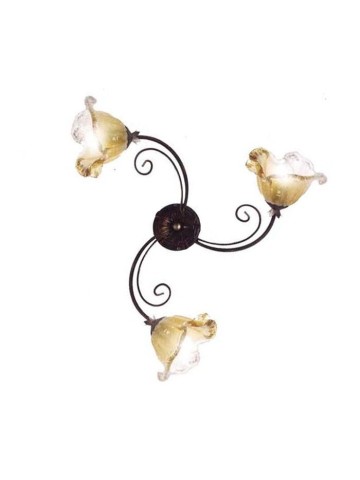 Plafoniera Riccio in Ferro Battuto 3 o 5 Luci