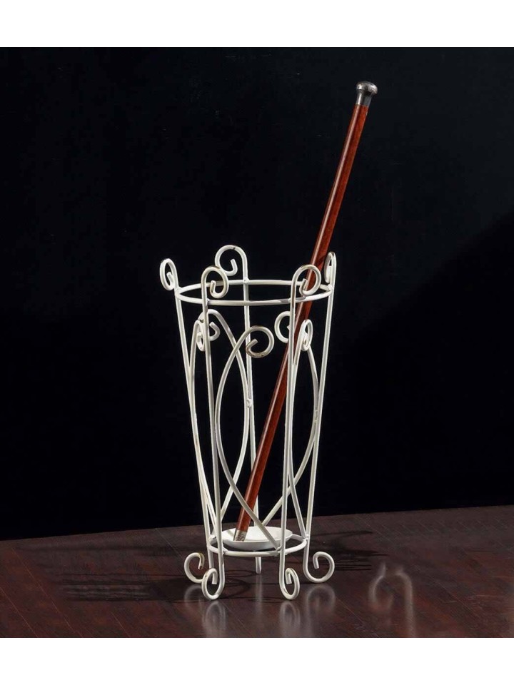 Porta ombrelli in ferro battuto con foglie