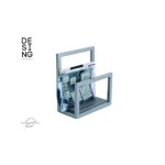 Porta Riviste in ferro con piano in legno