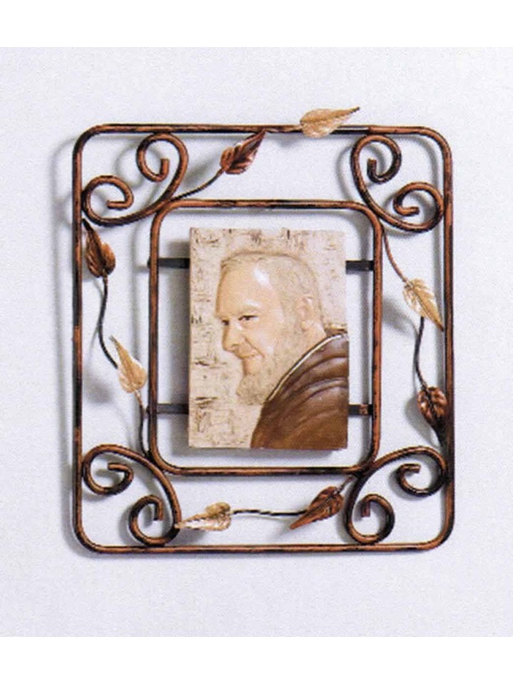 Quadro Padre Pio in ferro