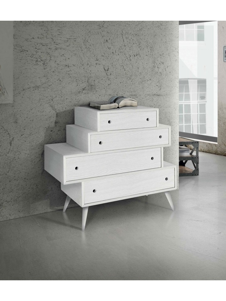 Cassettiera 4 cassetti in abete