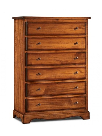 Cassettiera in legno 6 cassetti zoccolo aperto