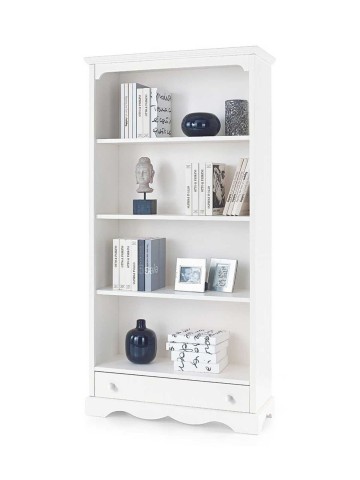 Libreria classica in legno 3 ripiani zoccolo aperto