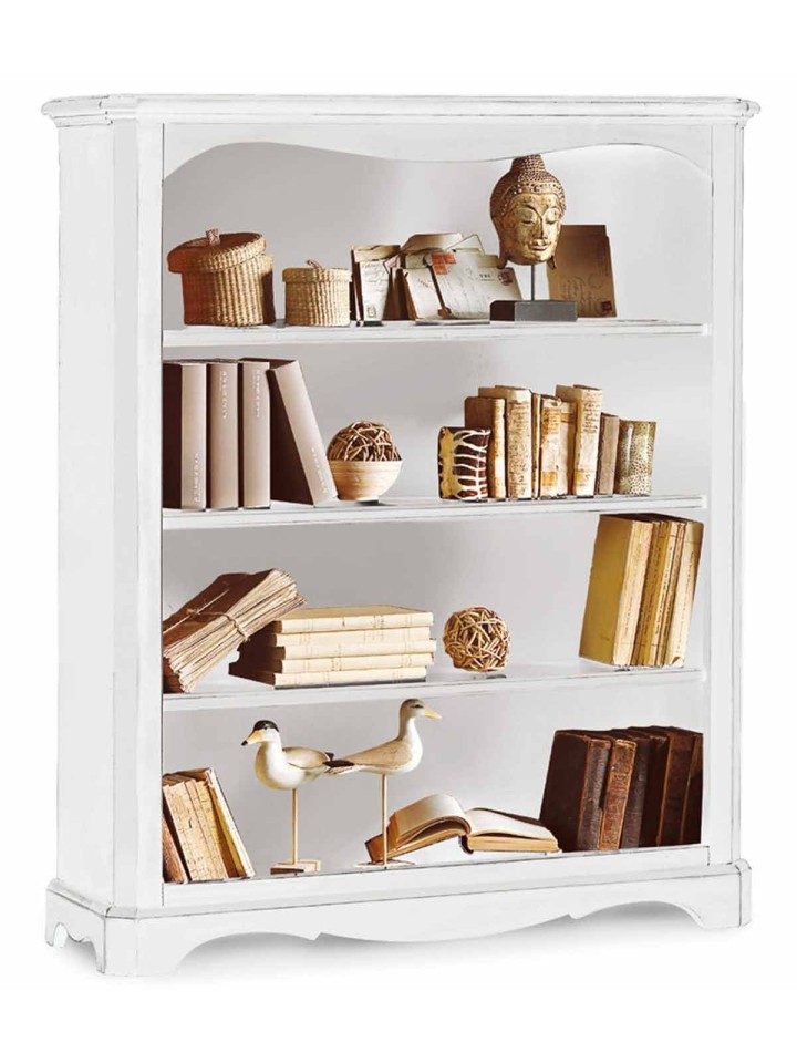 Libreria in legno a giorno zoccolo aperto