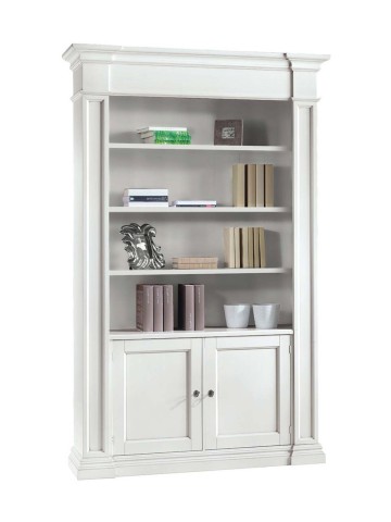 Libreria 2 porte 4 vani in legno Bianco Opaco